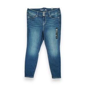 NWT Torrid Jegging Blue Denim Super‎ Soft Triple Button Skinny Jeans Size 18S